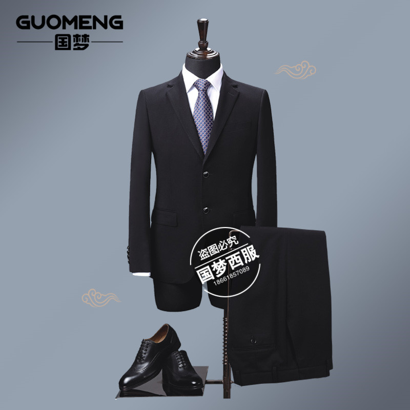 職業(yè)西服套裝定制商務(wù)韓版職業(yè)裝 西服套裝男士西裝男修身新郎結(jié)婚禮服黃島廠家
