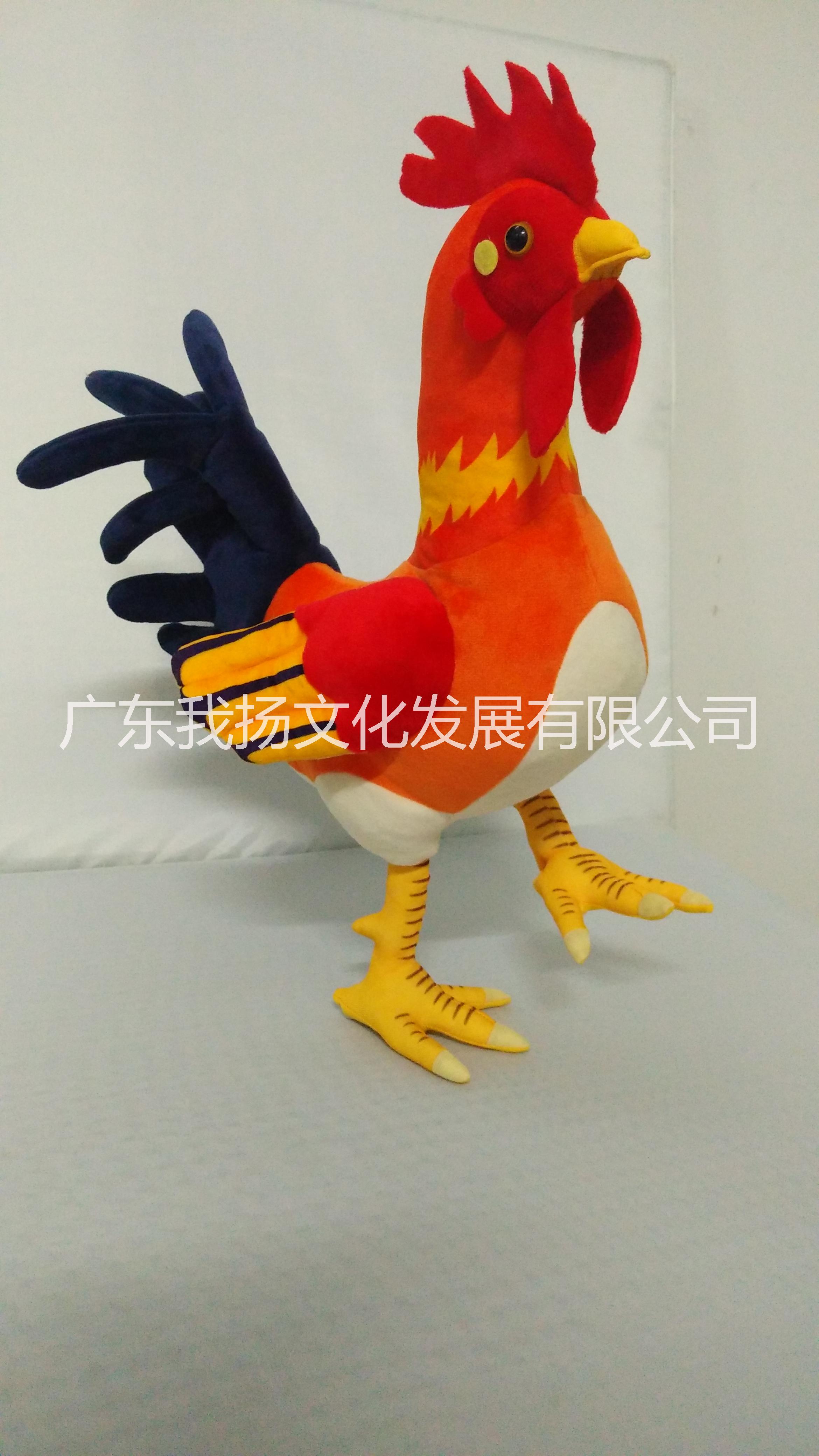 毛絨仿真雞  生肖雞 雞年吉祥物 啼叫雞公仔 站立雞毛絨公仔
