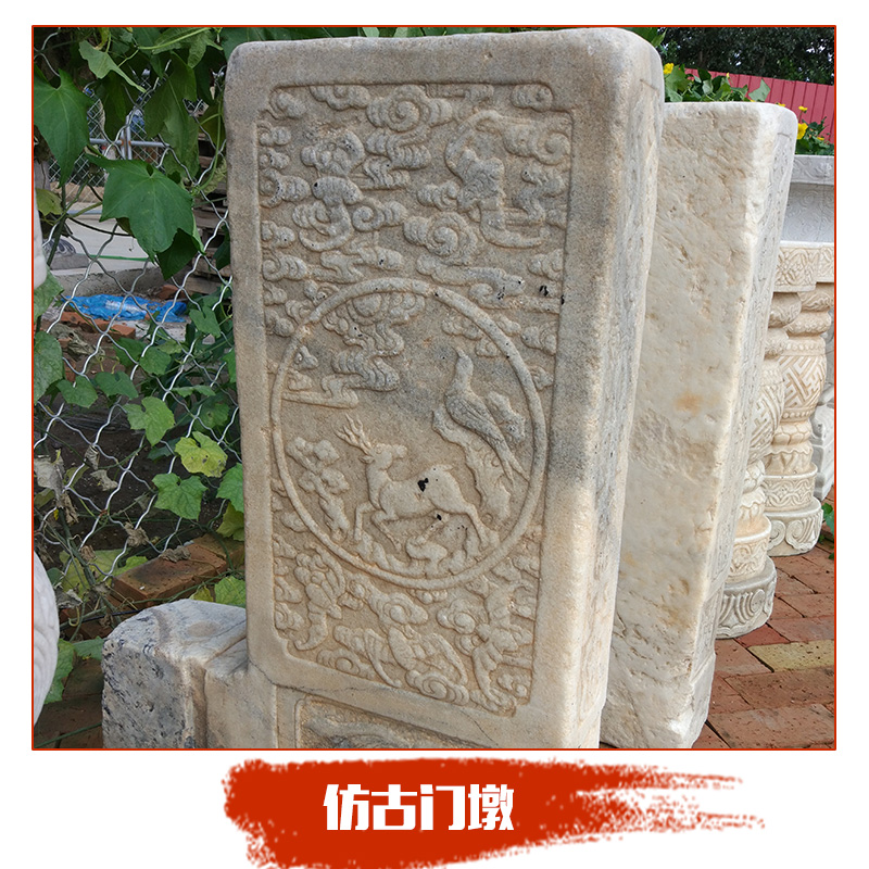 仿古門墩 做舊手工石雕雕刻石鼓/貔貅門墩鎮(zhèn)宅辟邪門口擺件