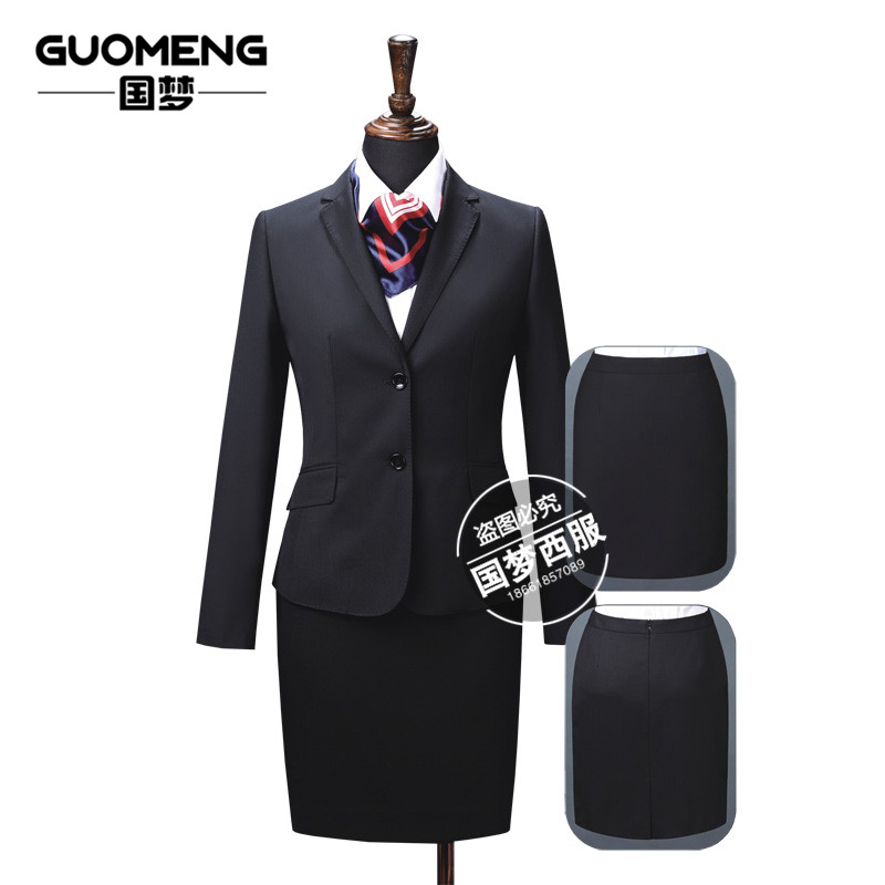 二粒扣女士西服套裝商務(wù)白領(lǐng)西裝*羊毛職業(yè)裝 諸城西服定做