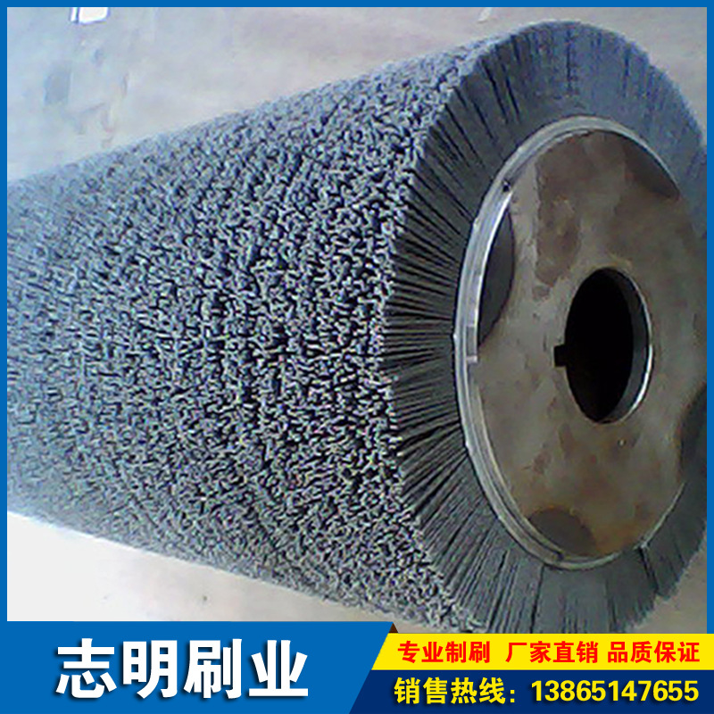 磨料絲毛刷輥，拋光銅絲刷輥 電動(dòng)滾刷清掃器刷輥皮帶清理毛刷輥