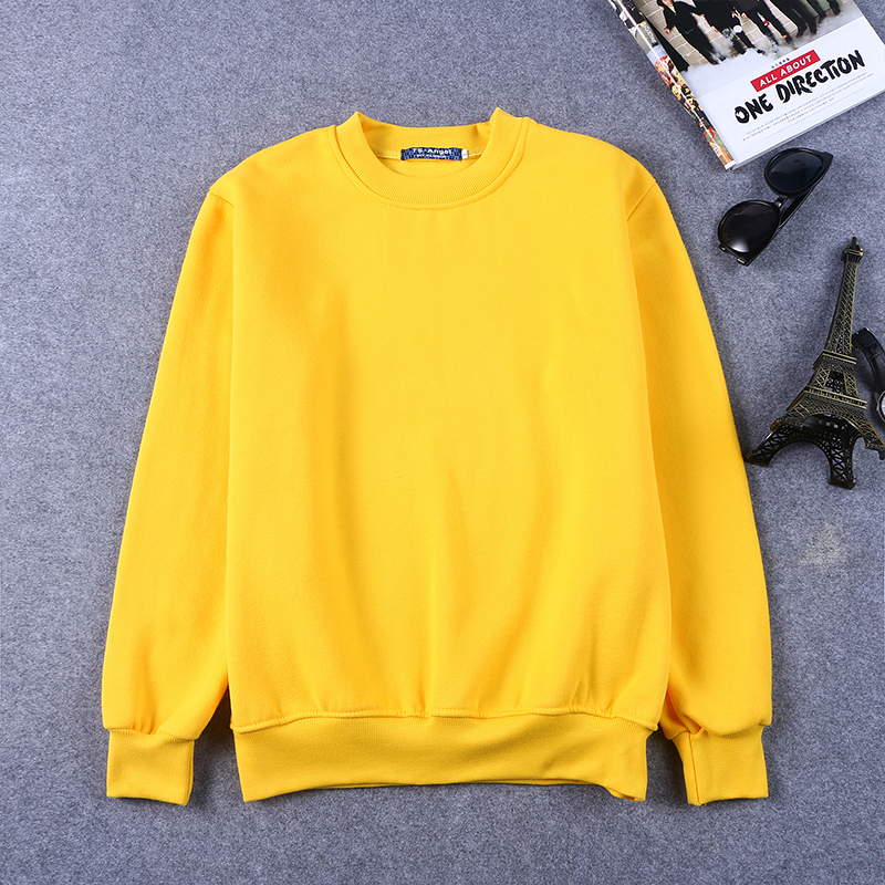 加絨加厚定制工作服定做男女班服純色空白批發(fā)廠家 時尚加厚圓領(lǐng)衛(wèi)衣