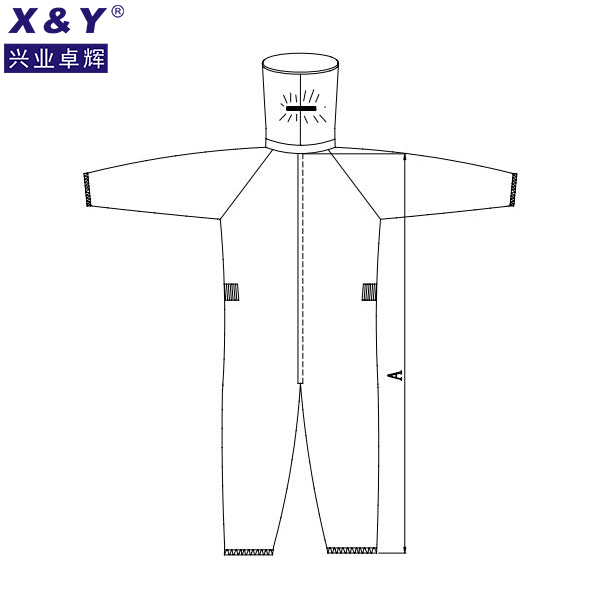 防靜電連體服(直拉鏈/配帽)藍(lán)色批發(fā)定做