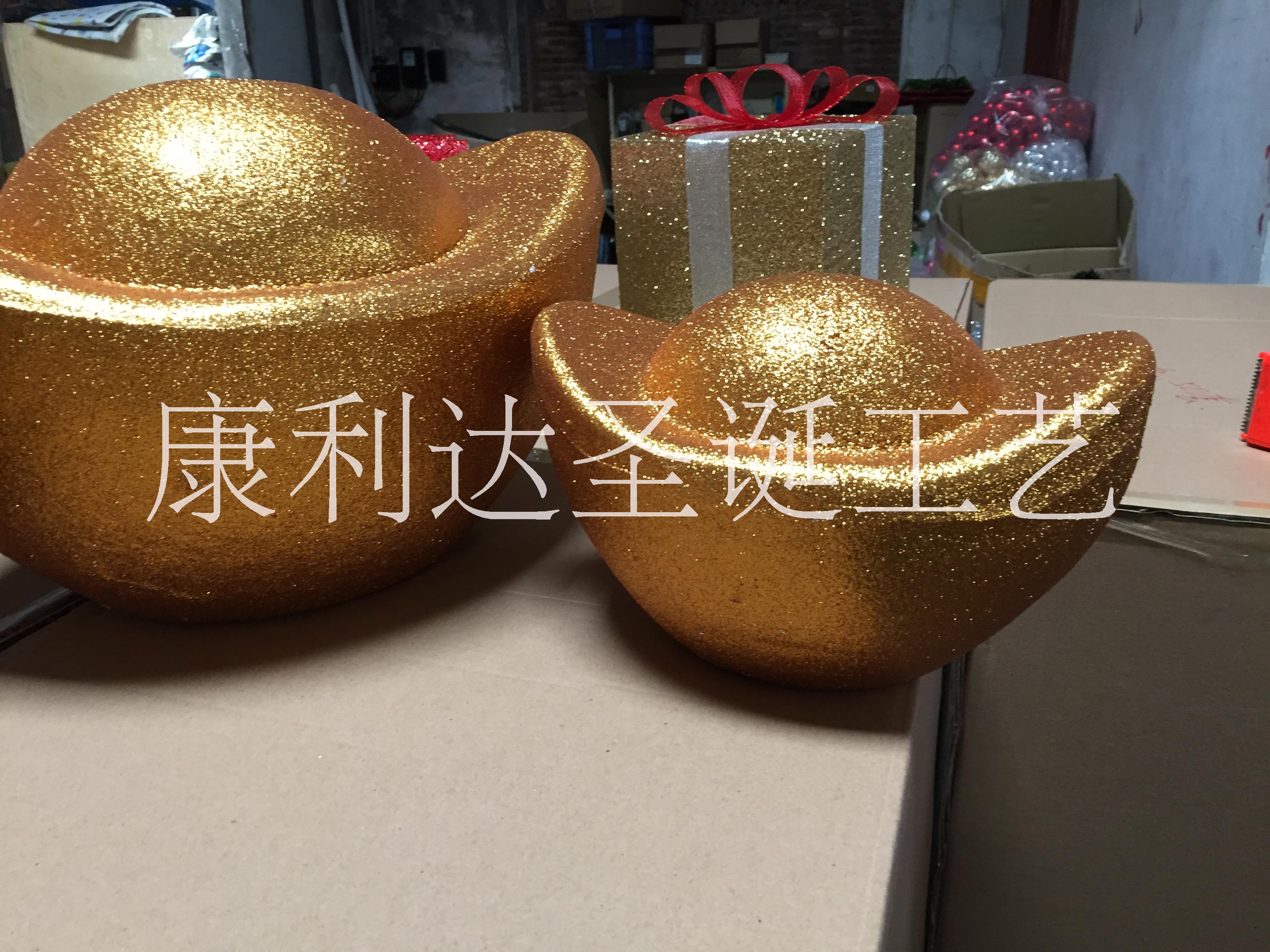 春節(jié)禮品、擺件、金元寶、上粉金元寶、春節(jié)金元寶