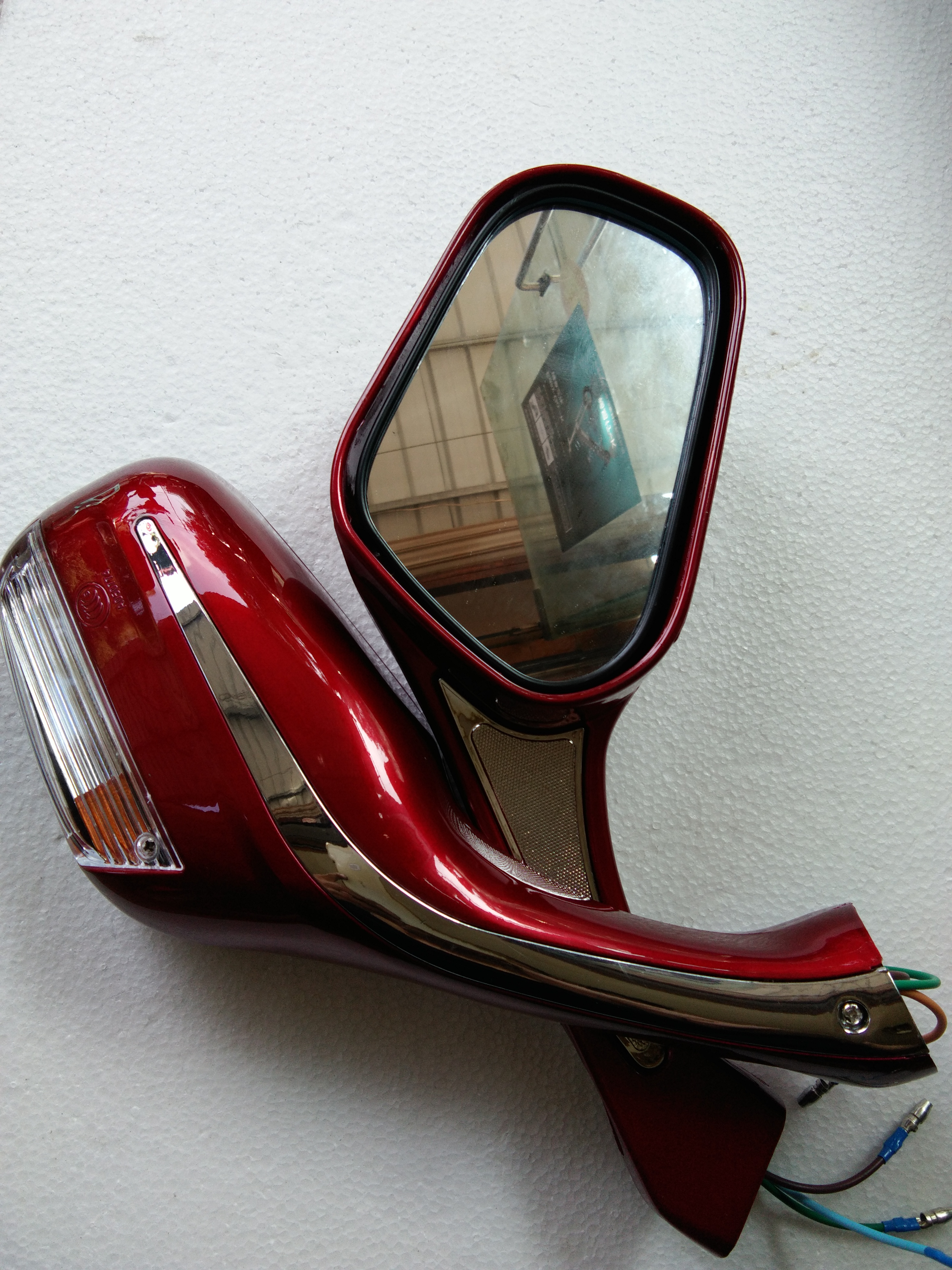 后視鏡摩托車電動(dòng)車后視鏡倒車鏡帶燈觀后鏡
