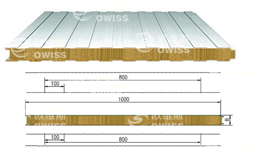 山東青島新型防火巖棉夾芯隔墻板 優(yōu)質(zhì)巖棉夾芯板 巖棉彩鋼板