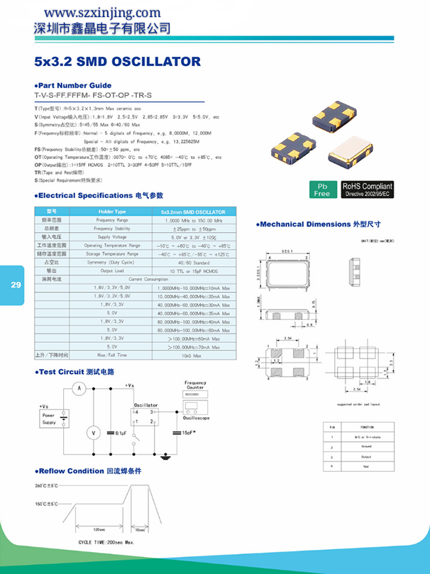 5*7SMD OSCILLATO 5*7SMD 有源晶振