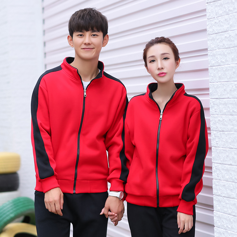 新款春秋冬裝加厚時(shí)尚韓版休閑男女羊羔絨運(yùn)動(dòng)立領(lǐng)拉鏈衛(wèi)衣外套工作服班服團(tuán)隊(duì)活動(dòng)聚會(huì)廠家空白批發(fā)