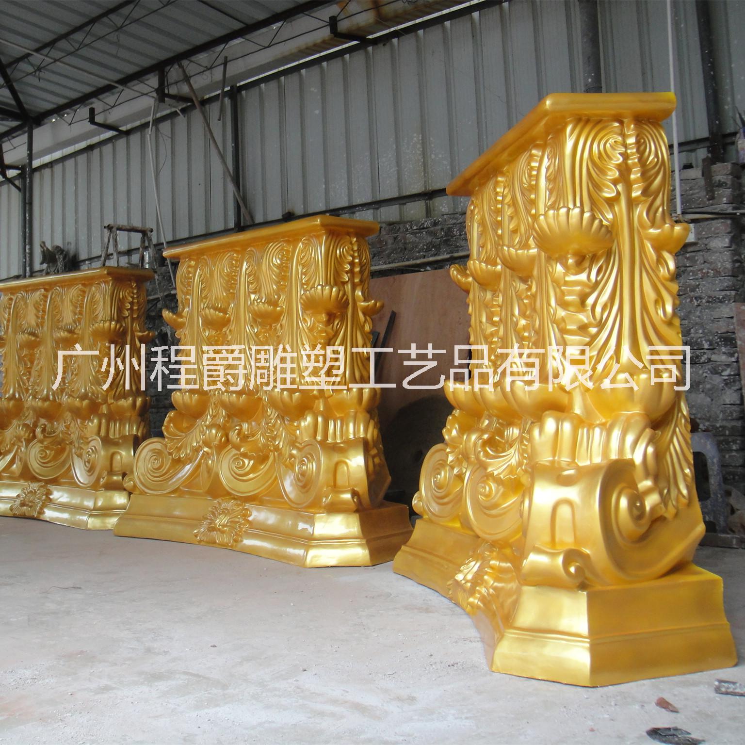 程爵雕塑 廠家直銷 玻璃鋼歐式羅馬柱柱頭 大型羅馬柱柱頭定制