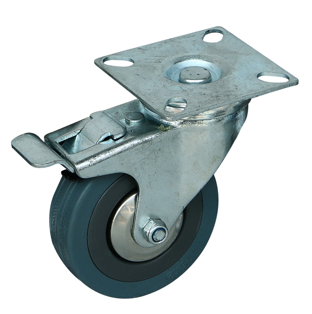 3寸灰橡膠剎車輪 3寸灰橡膠剎車輪廣東 腳輪萬向輪3寸灰橡膠剎車輪