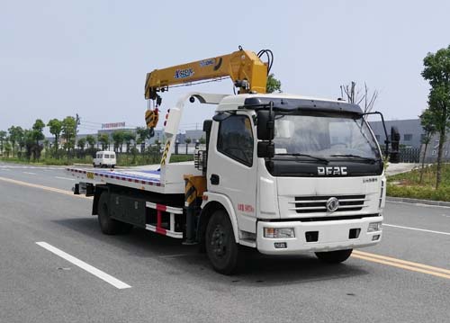 隨車吊事故清障車  東風多利卡平板清障車 一拖二清障車價格