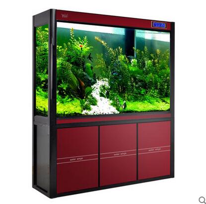 YEE*生態(tài)水族箱靠墻高清玻璃大型中型底過濾龍魚缸1.2米1.5米