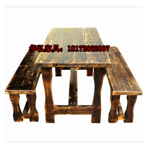 戶外休閑桌椅訂做，防腐木桌椅，碳化色桌椅