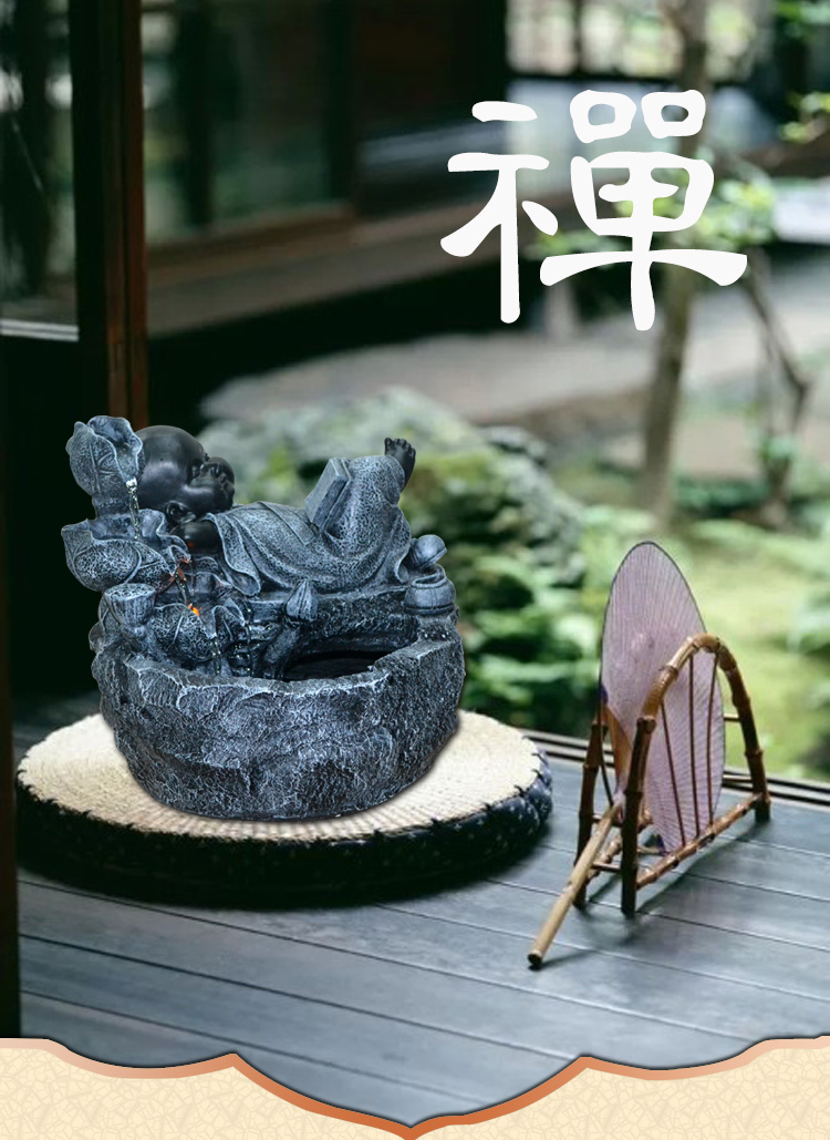 小和尚流水  小和尚流水報價 水景擺設(shè)直銷 裝飾品桌面擺設(shè) *球流水?dāng)[件
