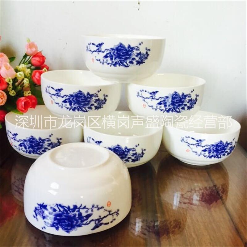 陶瓷青花瓷碗勺餐具韓式碗1/2/4/6/8/10碗勺禮品套裝青花瓷套裝碗勺