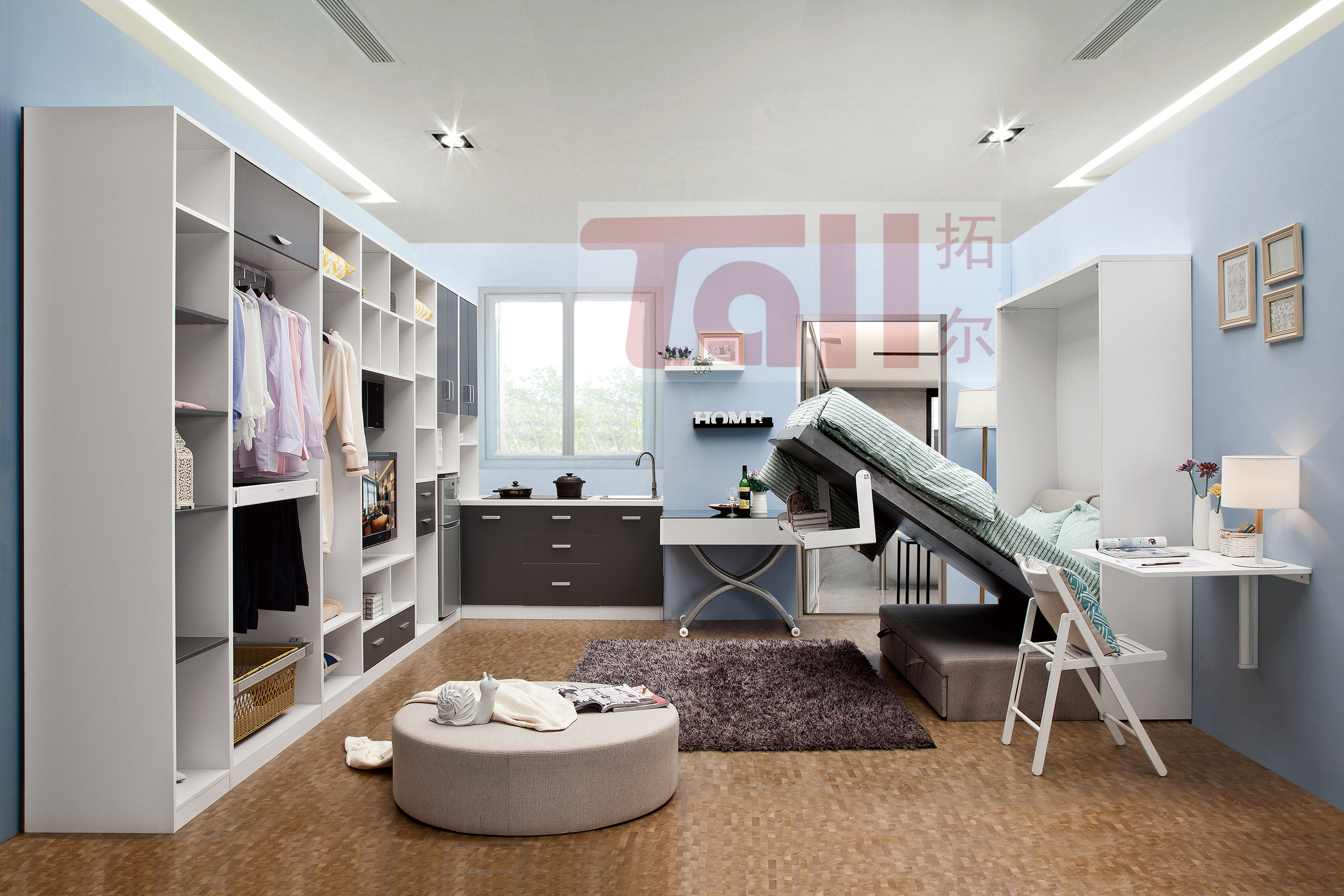 DIY時(shí)尚臥室家具隱形床翻板床折疊床墨菲床多功能壁柜床兒童床雙層床創(chuàng)意定制家居 隱形床翻板床折疊床墨菲床壁柜床