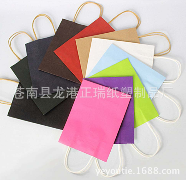 廠家現(xiàn)貨 白卡牛皮紙手提禮品紙袋 服裝茶葉手提空白牛皮紙袋定做