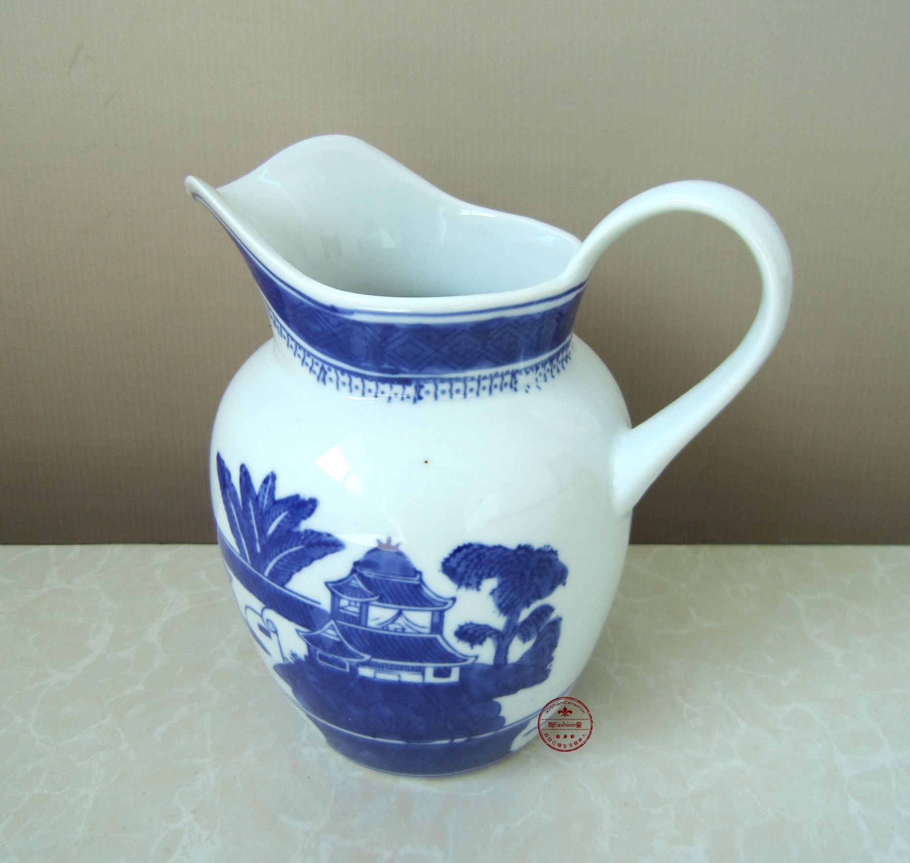 溪山陶瓷 青花陶瓷奶壺 陶瓷家居擺件 陶瓷工藝品 批發(fā)
