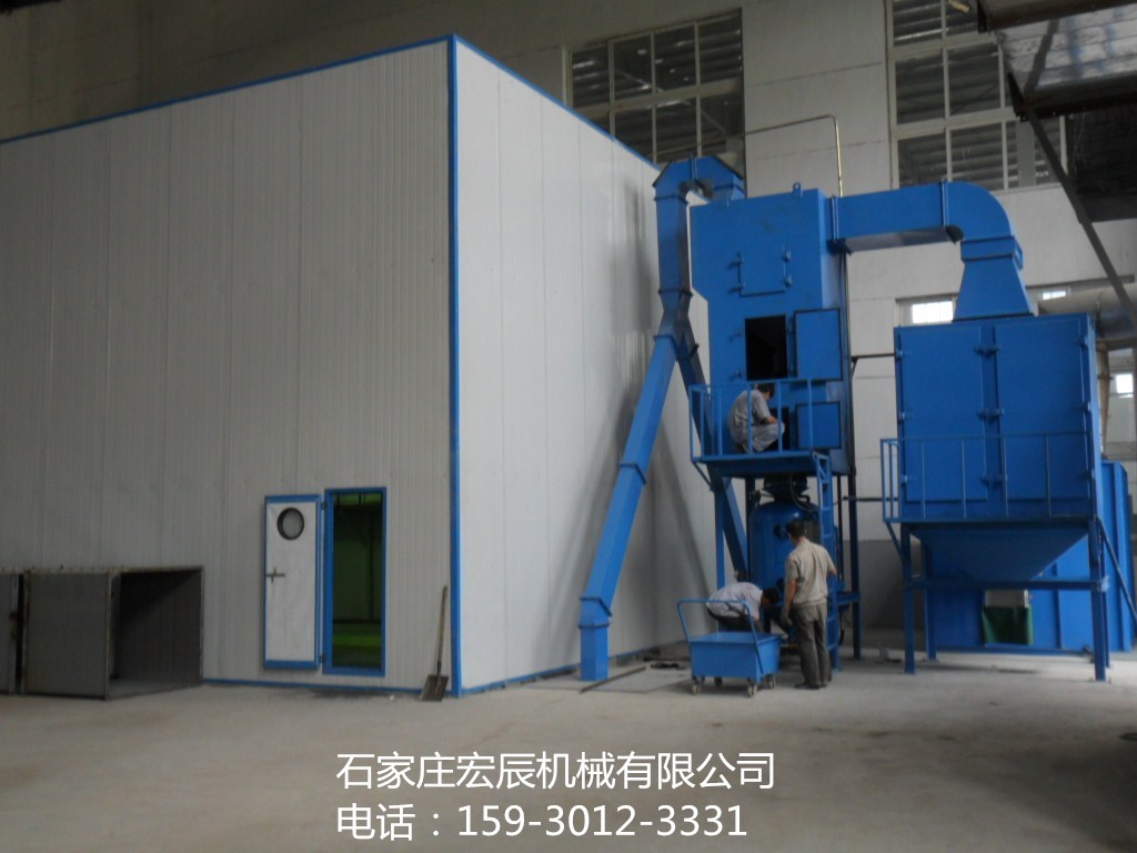 瓷磚噴砂房  鋼格板地板噴砂房  蜂窩地板回收噴砂房