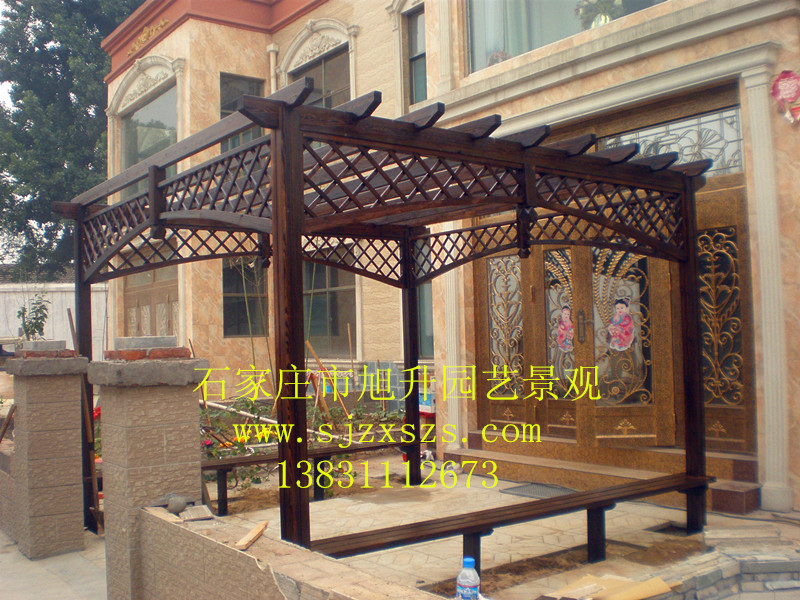 炭化木花架  防腐炭化木廊架  木花架