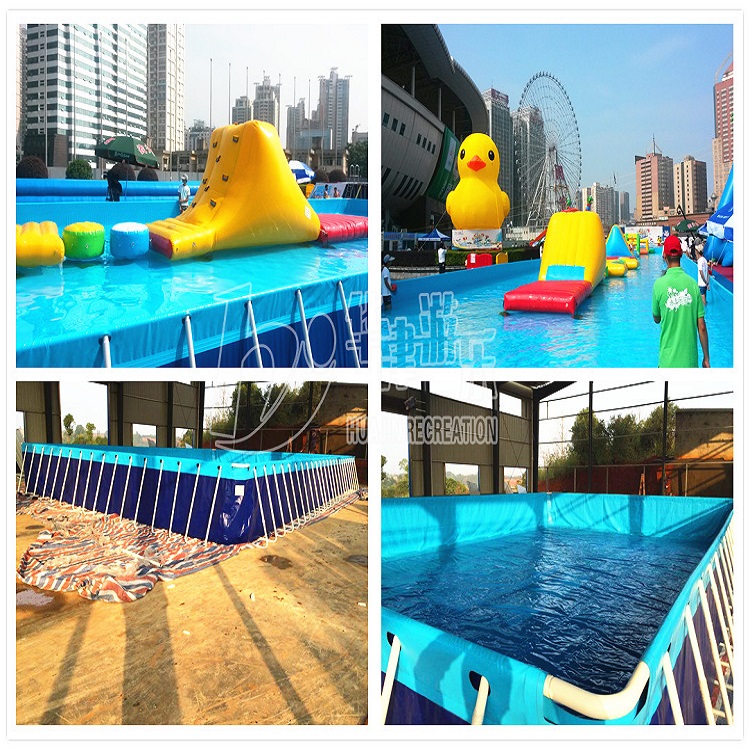 大型移動(dòng)支架水池 水上樂(lè)園  室外大型充氣滑梯支架水池