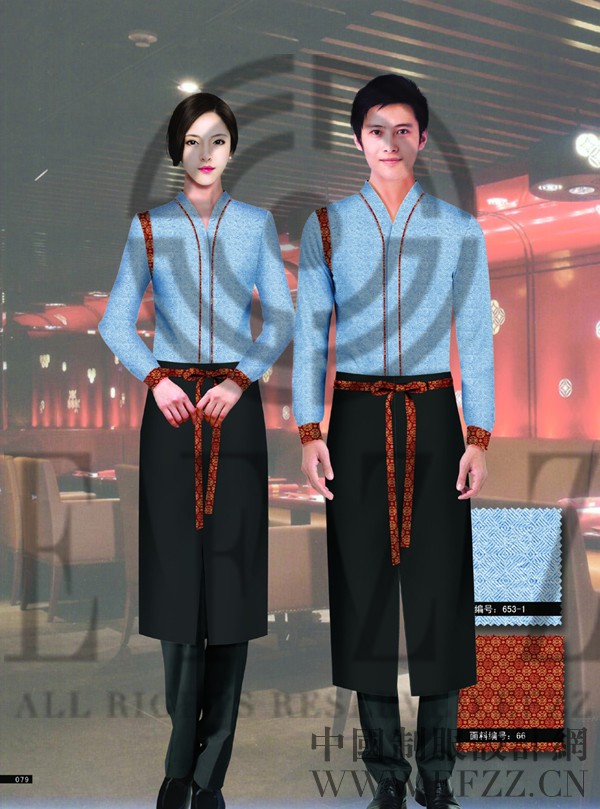 供應(yīng)酒店工作服新款餐廳服務(wù)員服裝