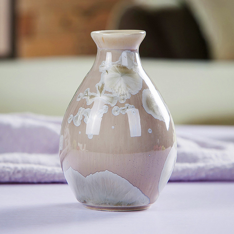 景德鎮(zhèn)陶瓷家居裝飾手工結(jié)晶釉花瓶水培復(fù)古干花花插花器客廳臺面擺件 景德鎮(zhèn)陶瓷手工結(jié)晶釉花瓶
