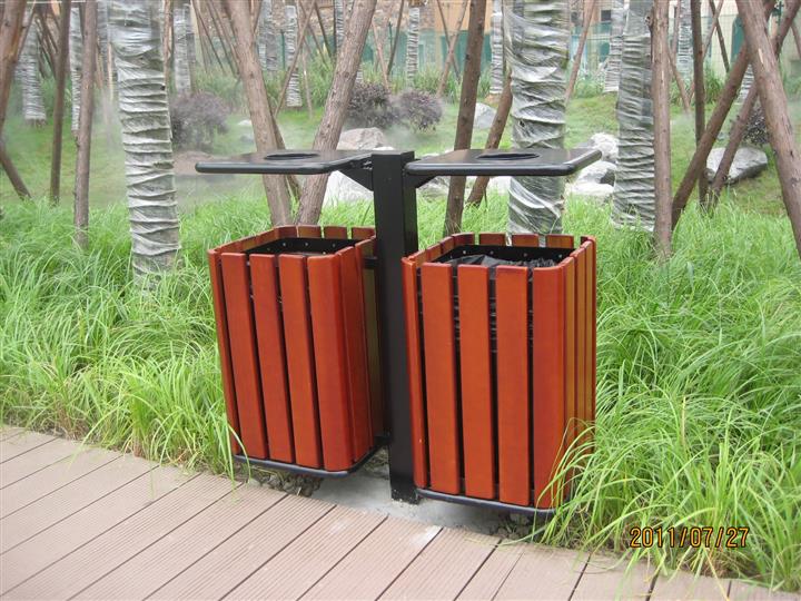 綿陽梓潼江油場鎮(zhèn)街道小區(qū)學(xué)校景區(qū)公園垃圾桶 戶外鋼木分類果皮箱