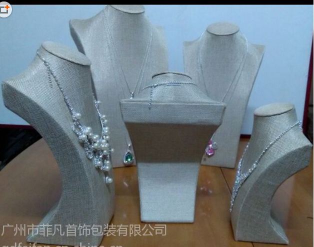 *麻布人像脖子項(xiàng)鏈展示架*毛衣鏈佛珠飾品首飾珠寶展示道具 *麻布人像脖子項(xiàng)鏈展示架*像