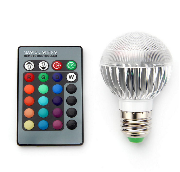 廠家直銷(xiāo)LED RGB球泡燈 遙控3W七彩變色燈泡 led七彩變色球泡 led 球泡