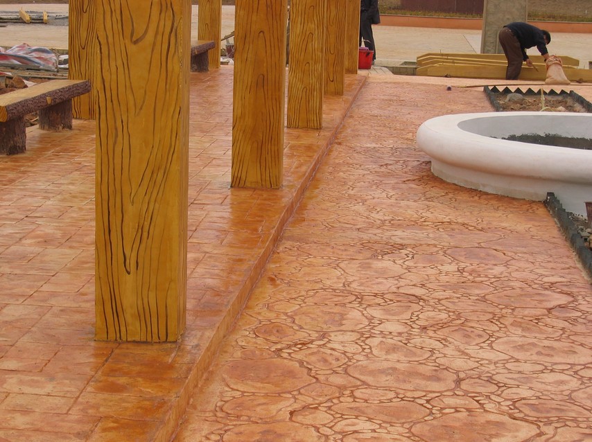 廠家直銷公園路仿石地面材料施工 仿石地面，特價*