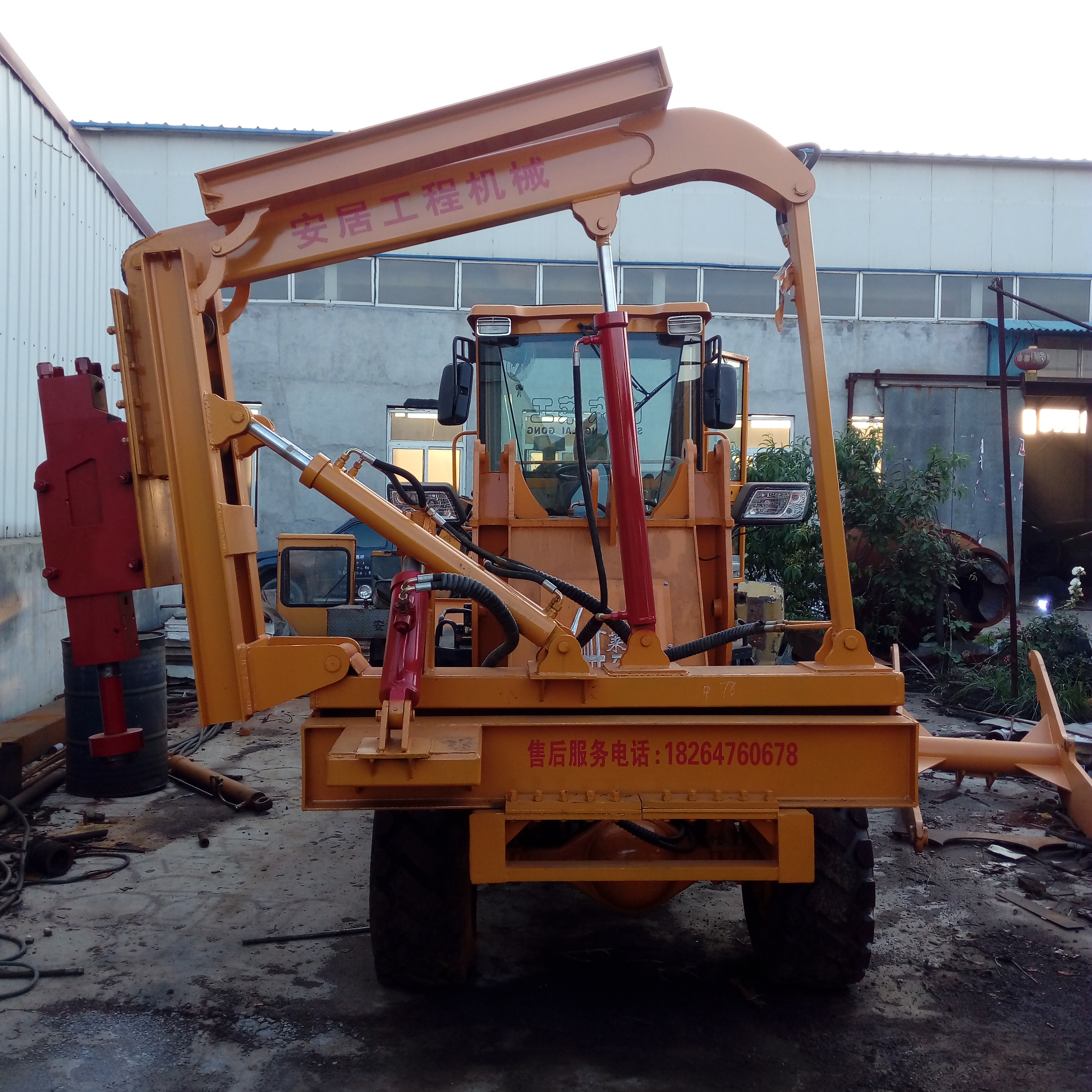 廠家供應(yīng)輪式護(hù)欄打拔鉆一體打樁機 液壓滑架節(jié)省人力