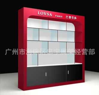 廠家訂做各種展柜展架木制化妝品柜婦嬰用品展架服裝展架展柜烤漆展柜
