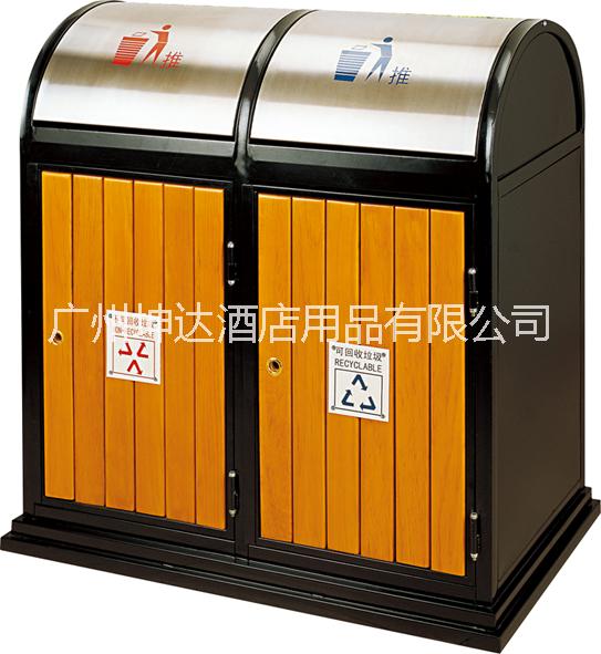 戶外鋼木果皮桶 大號環(huán)衛(wèi)分類垃圾桶 小區(qū)分類防腐木質(zhì)收集桶 廠家批發(fā)