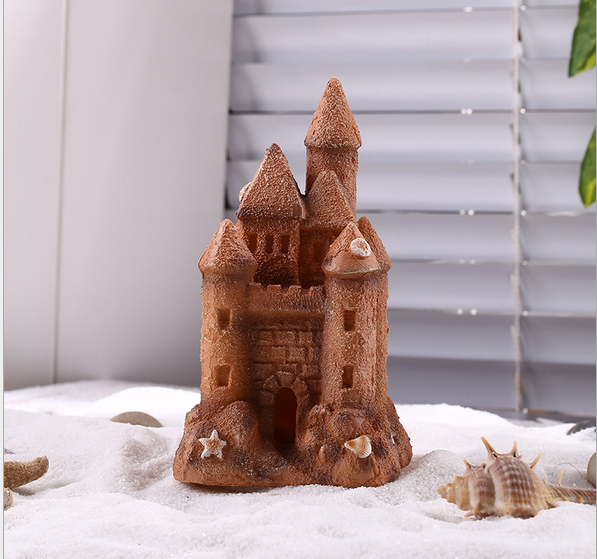 水族工藝品廠家直銷批發(fā)水族樹脂工藝造景城堡系列魚缸水族館造景