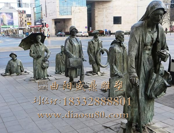 個(gè)性現(xiàn)代人物雕塑就業(yè)壓力上班族樹(shù)脂鑄銅園林景觀雕塑加工定做