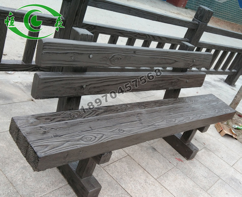 水泥仿木靠背長條凳 園林景觀小品 江西水泥預(yù)制品 廠家直銷