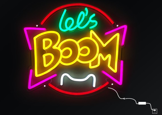 霓虹燈發(fā)光字色彩強烈 五彩繽紛