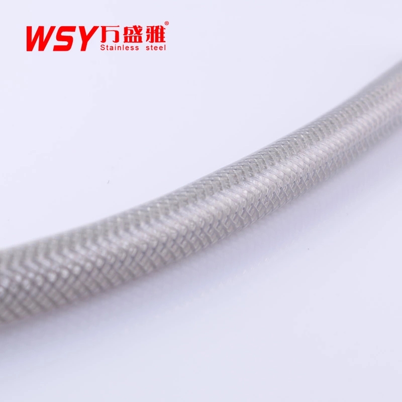 大量供應(yīng) 萬(wàn)盛雅 透明鋁絲包膠編織管熱水器水龍頭PVC進(jìn)水軟管