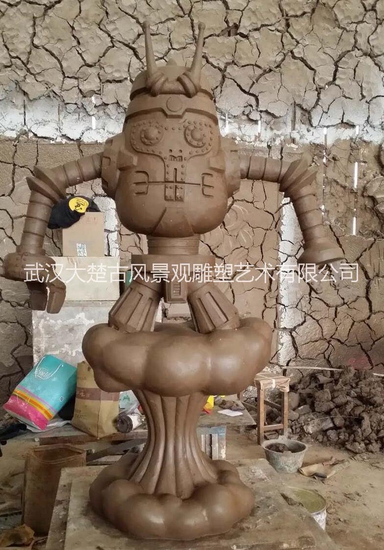 商業(yè)街雕塑，彩繪玻璃鋼雕塑，商業(yè)街場(chǎng)景雕塑