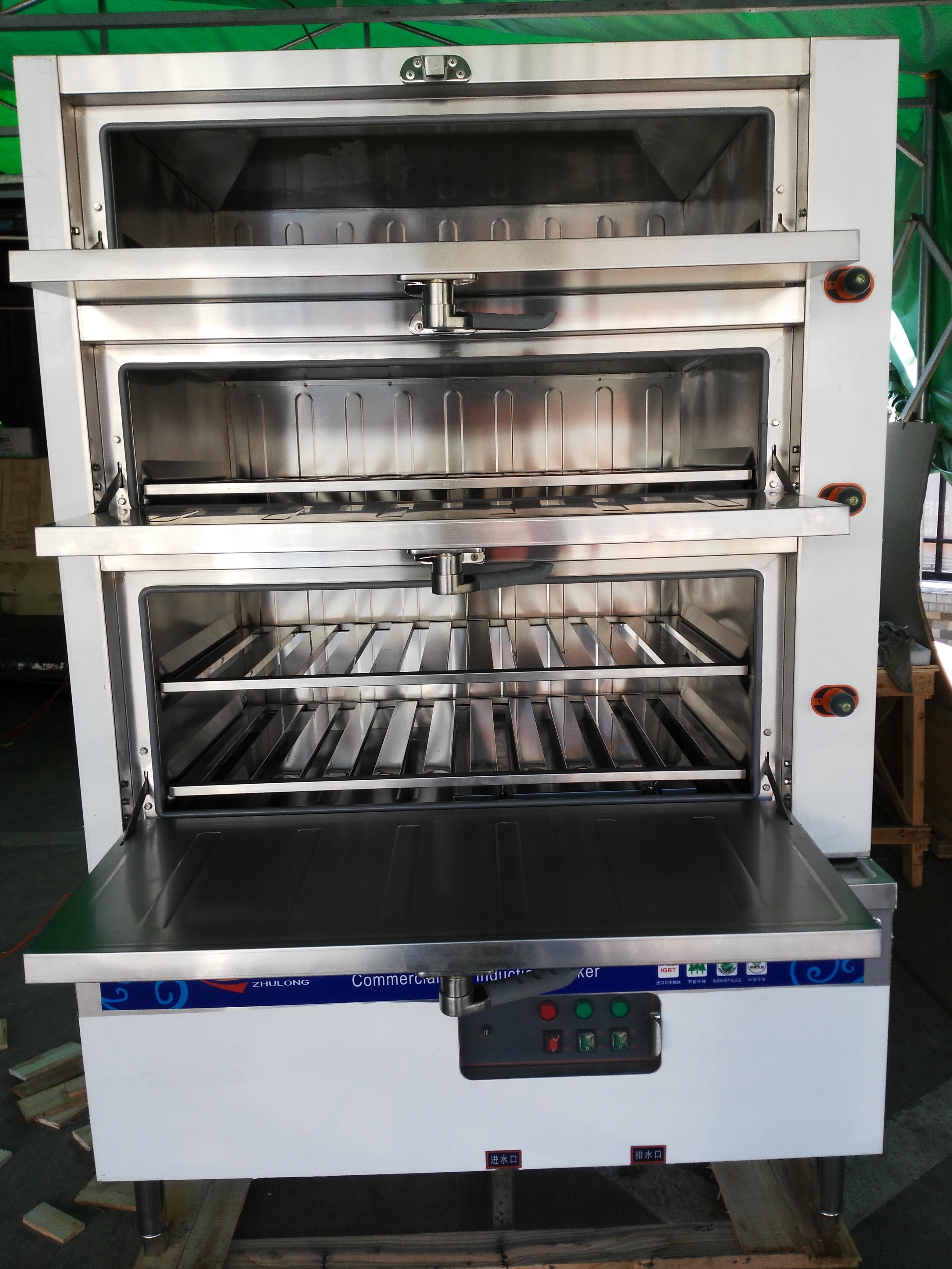 專業(yè)生產 12/24/36/48盆電磁蒸飯柜  三門海鮮蒸柜