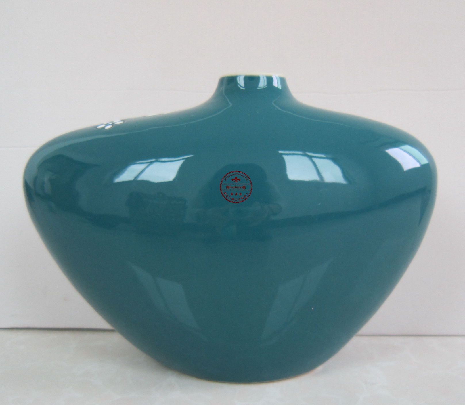 純手工現(xiàn)代手繪繁花腰果細(xì)口瓶擺件禮品外貿(mào)單品 大埔溪山陶瓷 溪山陶瓷手繪禮品擺件