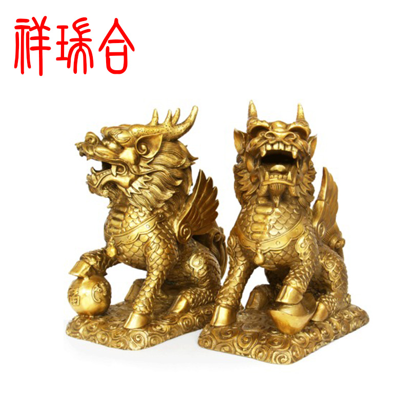 開光純銅招財財富麒麟擺件鎮(zhèn)宅化煞