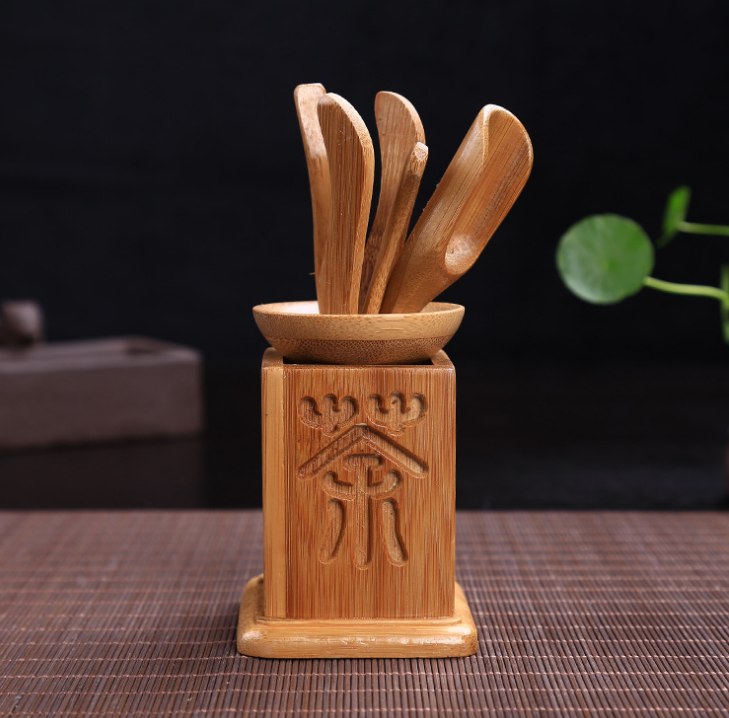 福建竹木六君子供應商 批發(fā)茶具 創(chuàng)意新品竹木六君子茶道茶具配件套裝茶勺茶夾廠家