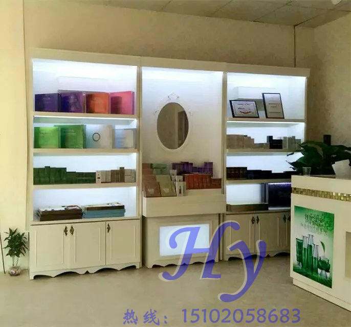 新品烤漆化妝品展示柜美容護(hù)膚貨架