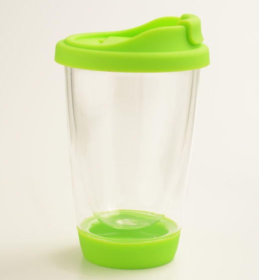 創(chuàng)意玻璃杯雙層隔熱玻璃杯帶硅膠蓋