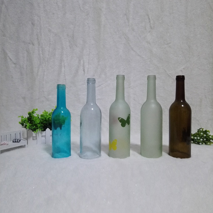 廠家直銷玻璃瓶 切割紅酒瓶切割玻璃花瓶切割紅酒瓶餐具 玻璃燈罩