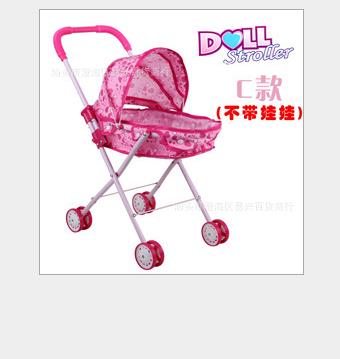 嬰兒手推車女孩玩具 兒童過家家小推車 批發(fā)學步 嬰兒手推車 可折疊雨蓬