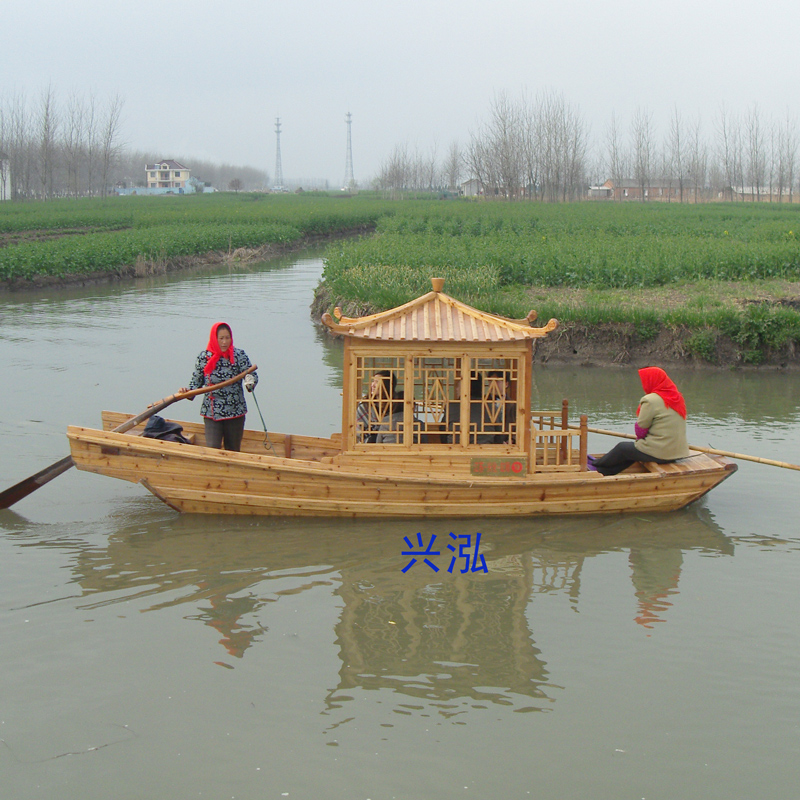 供應廠家直銷景區(qū)旅游船 搖櫓單亭船