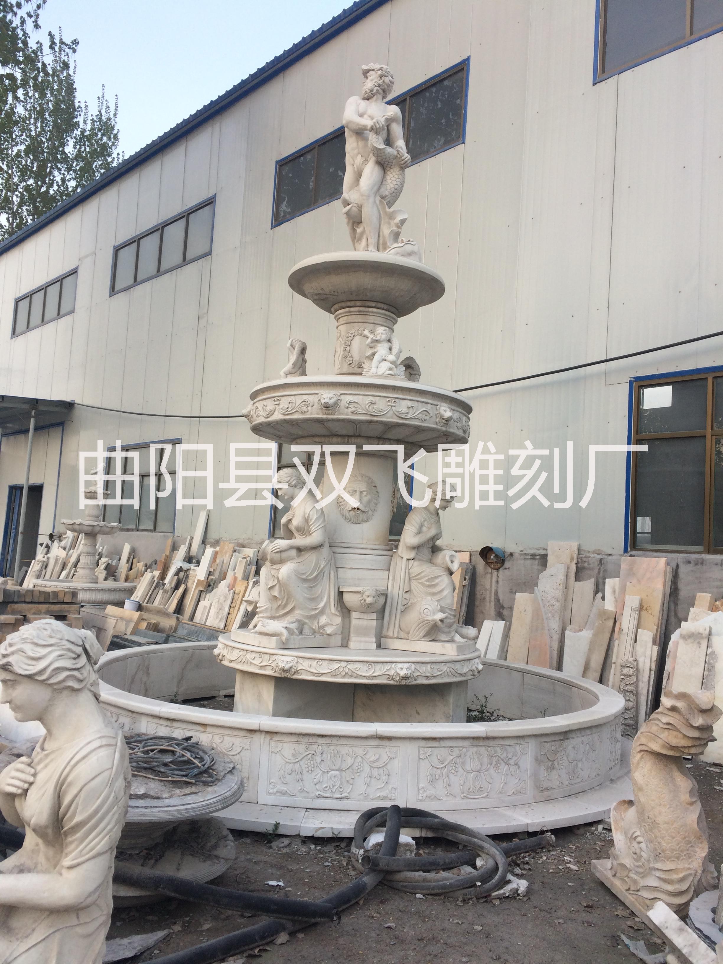 定制 湖南漢白玉石雕噴泉 大型園林景觀噴泉 小區(qū)石雕噴泉擺件 湖南漢白玉噴泉